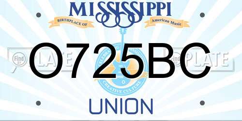 O725BC Mississippi License Plate