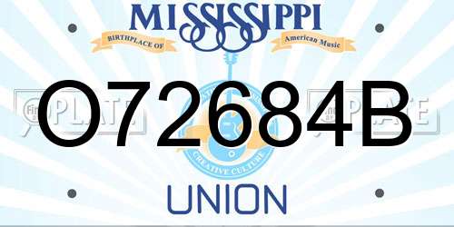 O72684B Mississippi License Plate