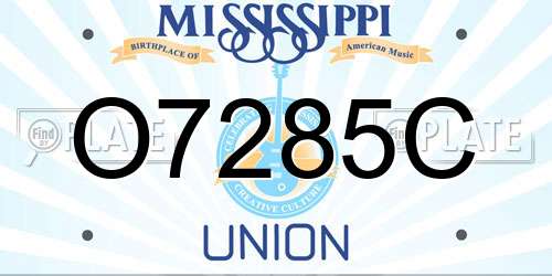 O7285C Mississippi License Plate