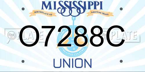 O7288C Mississippi License Plate