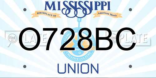 O728BC Mississippi License Plate