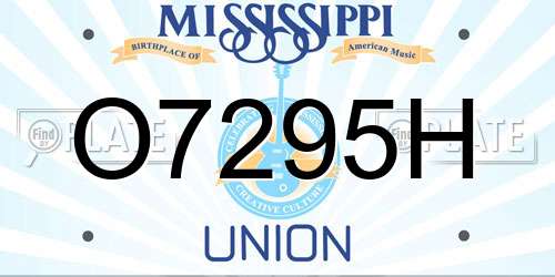 O7295H Mississippi License Plate