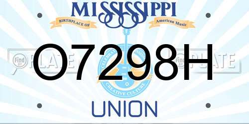 O7298H Mississippi License Plate