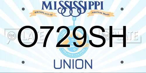 O729SH Mississippi License Plate