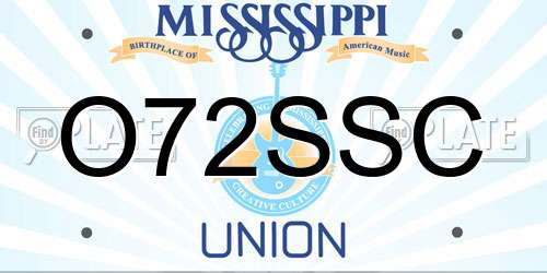 O72SSC Mississippi License Plate
