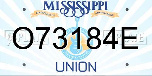 O73184E Mississippi License Plate