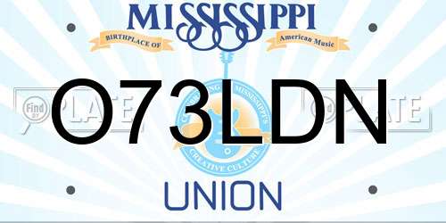 O73LDN Mississippi License Plate