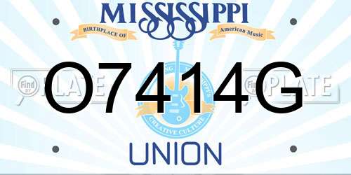 O7414G Mississippi License Plate
