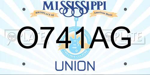 O741AG Mississippi License Plate
