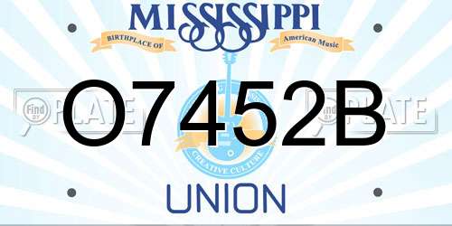 O7452B Mississippi License Plate