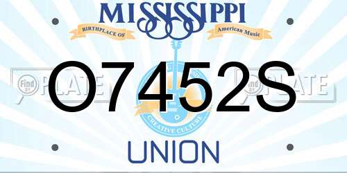 O7452S Mississippi License Plate