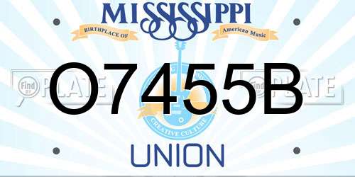 O7455B Mississippi License Plate