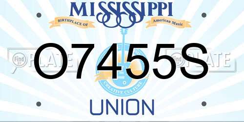 O7455S Mississippi License Plate