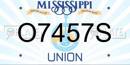 O7457S Mississippi License Plate