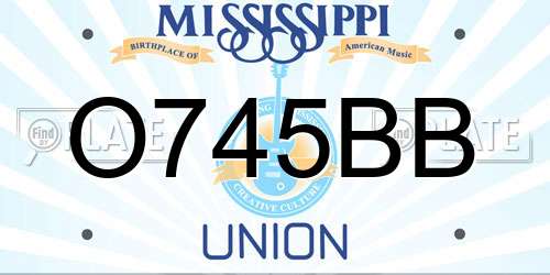 O745BB Mississippi License Plate