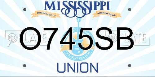 O745SB Mississippi License Plate