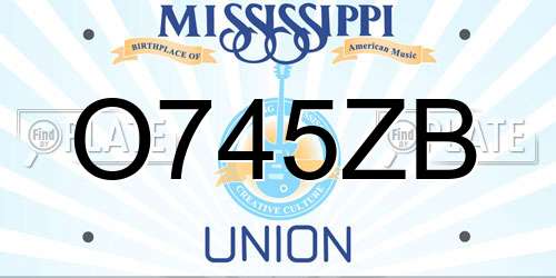 O745ZB Mississippi License Plate