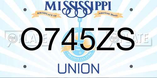 O745ZS Mississippi License Plate