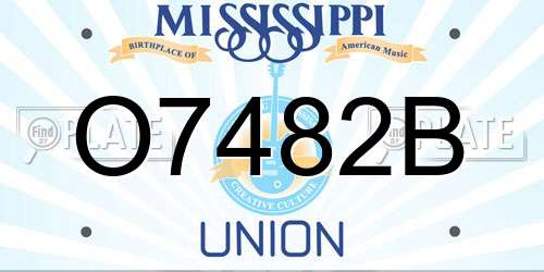 O7482B Mississippi License Plate
