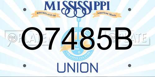 O7485B Mississippi License Plate