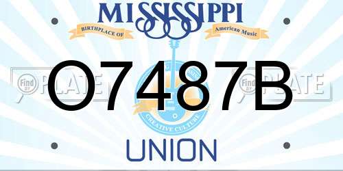 O7487B Mississippi License Plate