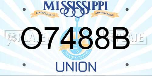 O7488B Mississippi License Plate