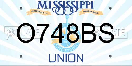 O748BS Mississippi License Plate