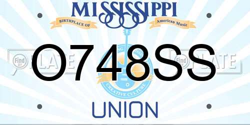 O748SS Mississippi License Plate