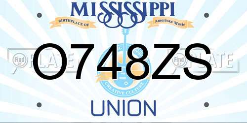 O748ZS Mississippi License Plate