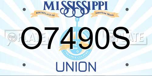 O7490S Mississippi License Plate