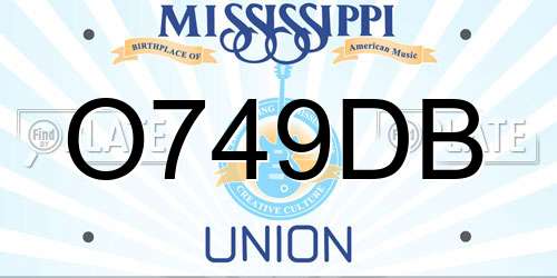 O749DB Mississippi License Plate