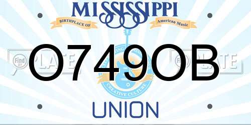 O749OB Mississippi License Plate