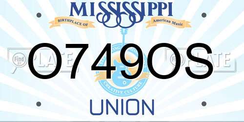 O749OS Mississippi License Plate