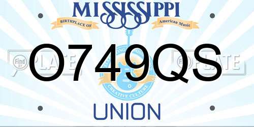 O749QS Mississippi License Plate