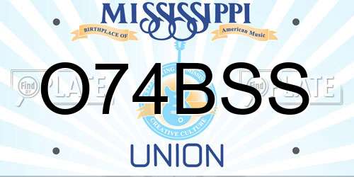 O74BSS Mississippi License Plate
