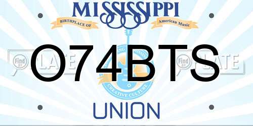 O74BTS Mississippi License Plate