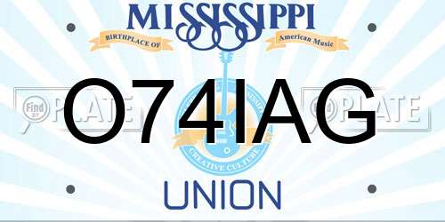 O74IAG Mississippi License Plate