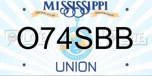 O74SBB Mississippi License Plate