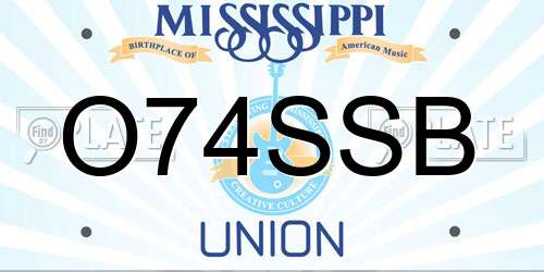 O74SSB Mississippi License Plate