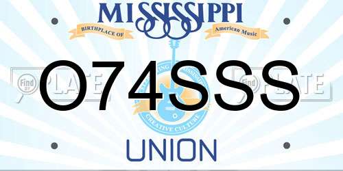 O74SSS Mississippi License Plate