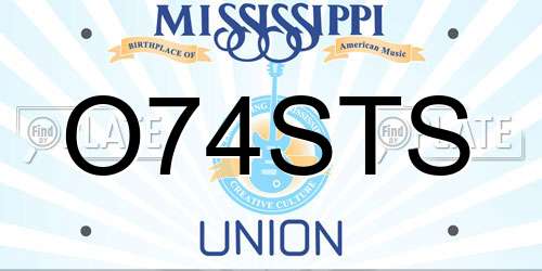 O74STS Mississippi License Plate