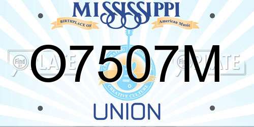 O7507M Mississippi License Plate