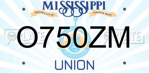 O750ZM Mississippi License Plate