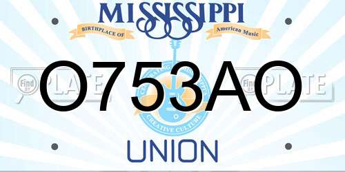 O753AO Mississippi License Plate