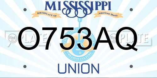 O753AQ Mississippi License Plate