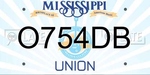 O754DB Mississippi License Plate