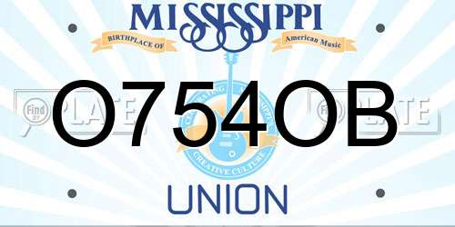 O754OB Mississippi License Plate