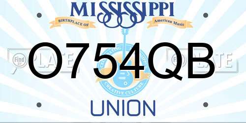 O754QB Mississippi License Plate