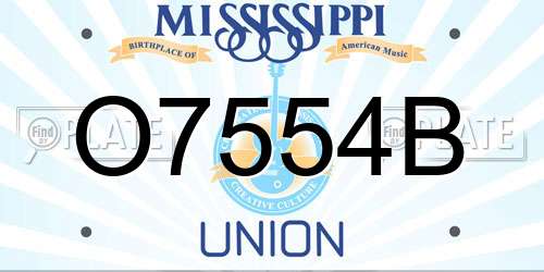 O7554B Mississippi License Plate