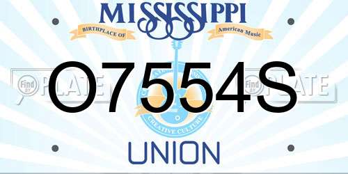 O7554S Mississippi License Plate